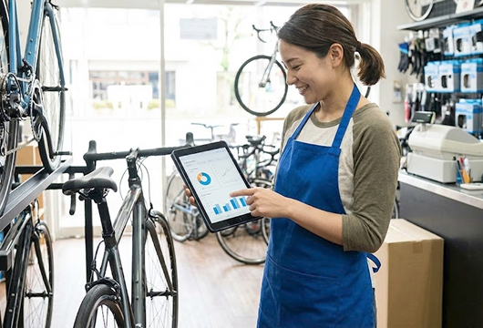 自転車小売店クラウドPOSシステム 画面イメージ